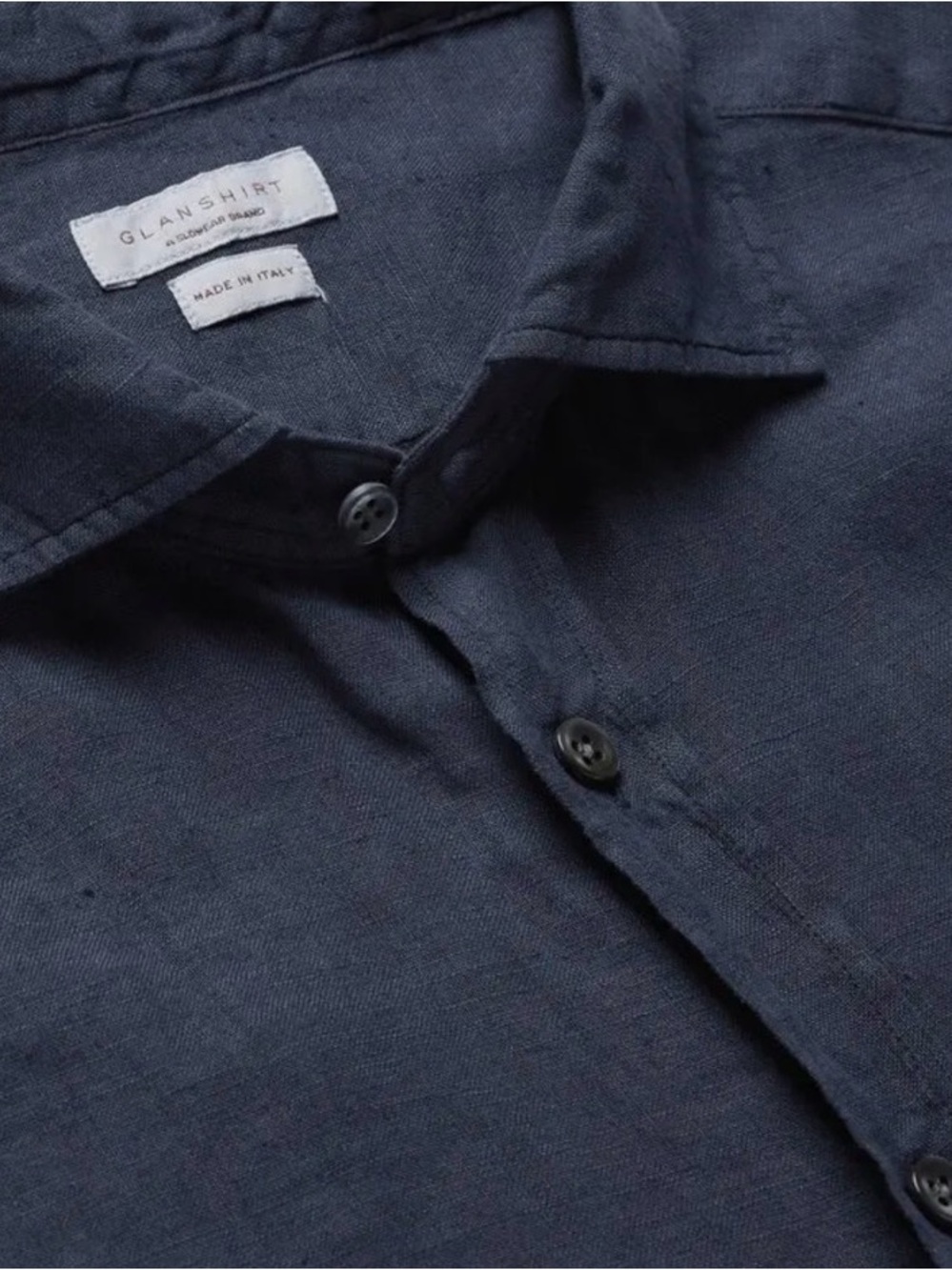Glanshirt A Slowear Brand Blue 100% Linen Long Sleeve Dress
Shirt EU41/US16